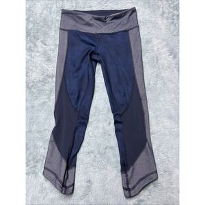 Lululemon Wunder Under Sashiko Leggings Inkwell Rugged Blue Crop Size 4 Rare